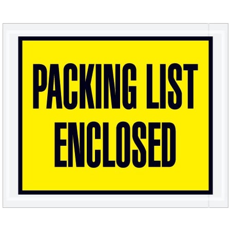 Bsc Preferred 4-1/2 x 5-1/2'' Yellow Full-Face ''Packing List Enclosed'' Envelopes, 1000PK BUY00024585